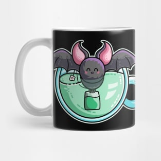 Bat-tea Pun of Kawaii Cute Bat and Green Tea Mug